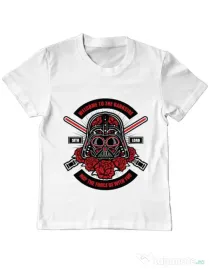Tricou ADLER copil Darth Vader Sugar Skull Alb