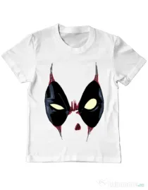 Tricou ADLER copil Deadpool mask Alb