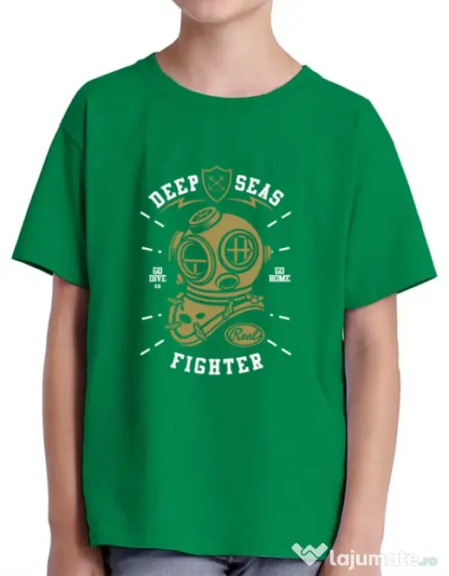 Tricou ADLER copil Deep Seas Fighter Verde mediu