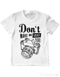 Tricou ADLER copil Dont make me shoot you Alb