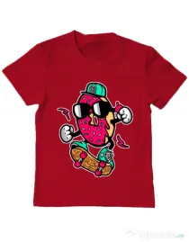 Tricou ADLER copil Donut skater Rosu