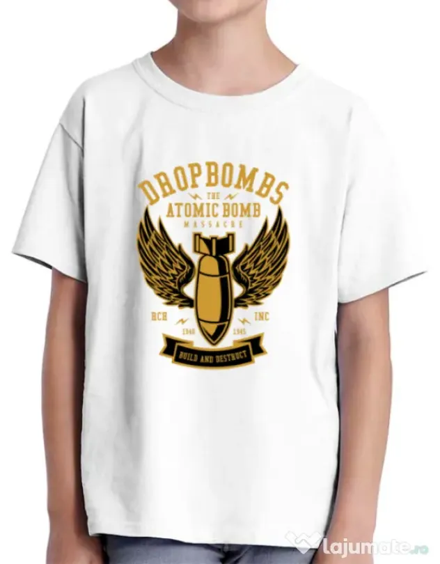 Tricou ADLER copil Dropbombs Alb