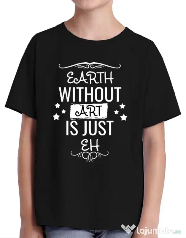 Tricou ADLER copil Earth without art Negru