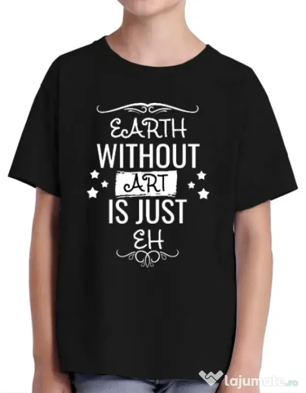 Tricou ADLER copil Earth without art Negru
