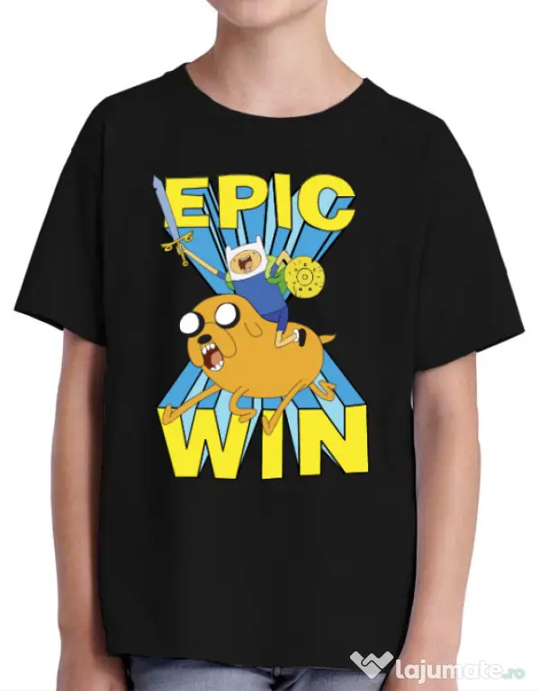 Tricou ADLER copil Epic win Negru