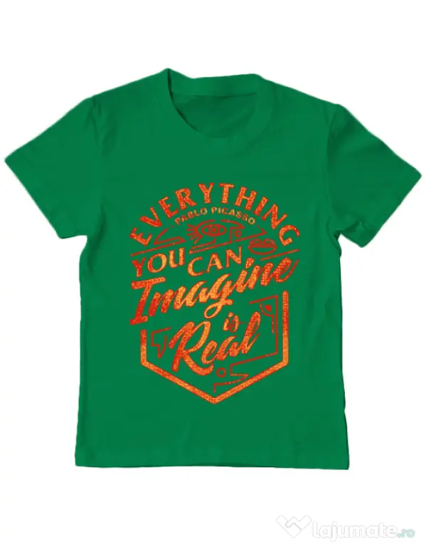 Tricou ADLER copil Everything You Can Imagine is Real Verde mediu