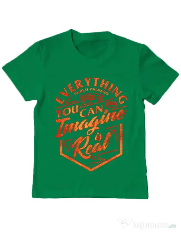 Tricou ADLER copil Everything You Can Imagine is Real Verde mediu