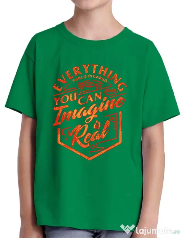 Tricou ADLER copil Everything You Can Imagine is Real Verde mediu