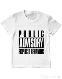 Tricou ADLER copil Explicit behavior Alb