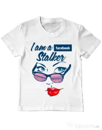 Tricou ADLER copil Facebook stalker Alb