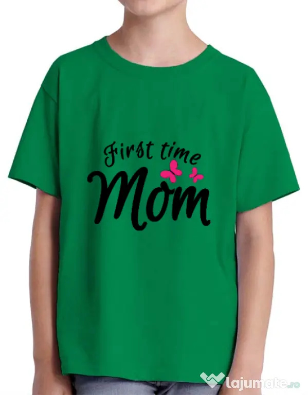 Tricou ADLER copil First time mom Verde mediu