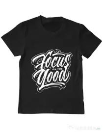 Tricou ADLER copil Focus On The Good Negru