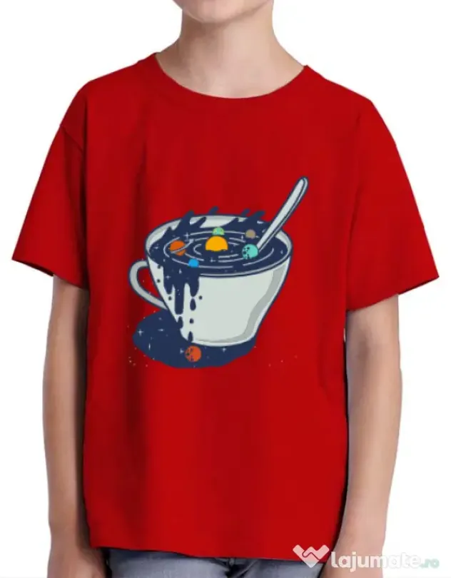 Tricou ADLER copil Galaxy mug Rosu