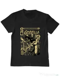 Tricou ADLER copil Godzilla Negru