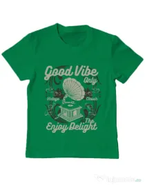 Tricou ADLER copil Good Vibe Only Verde mediu