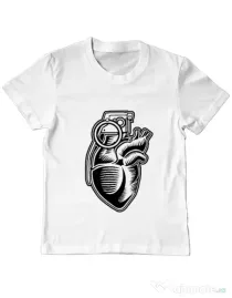 Tricou ADLER copil Grenade Heart Alb