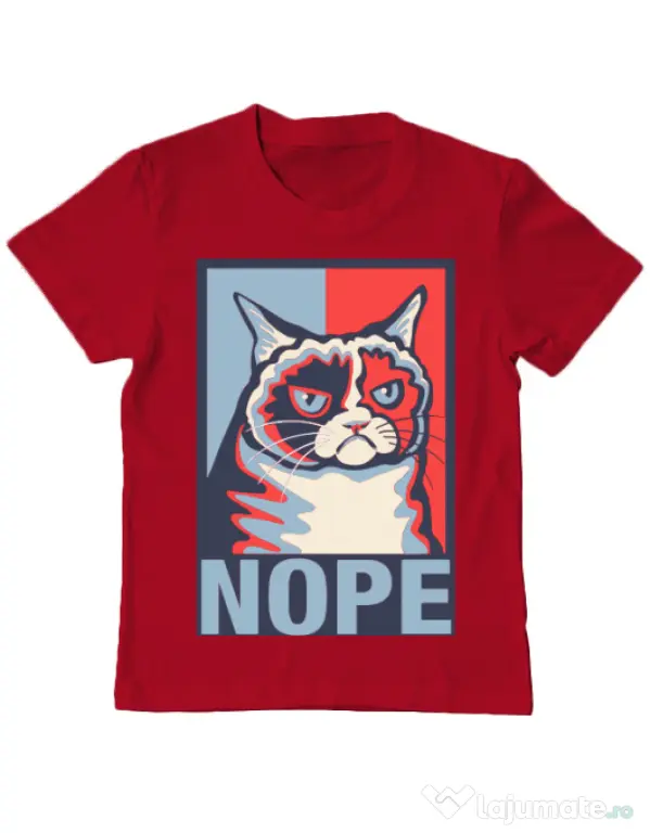 Tricou ADLER copil Grumpy cat Nope Rosu