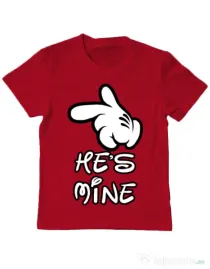 Tricou ADLER copil He is mine Rosu