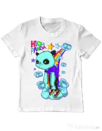 Tricou ADLER copil High panda Alb