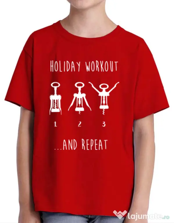 Tricou ADLER copil Holiday workout Rosu