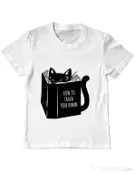Tricou ADLER copil How to train your human Alb