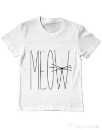 Tricou ADLER copil I am a cat Alb