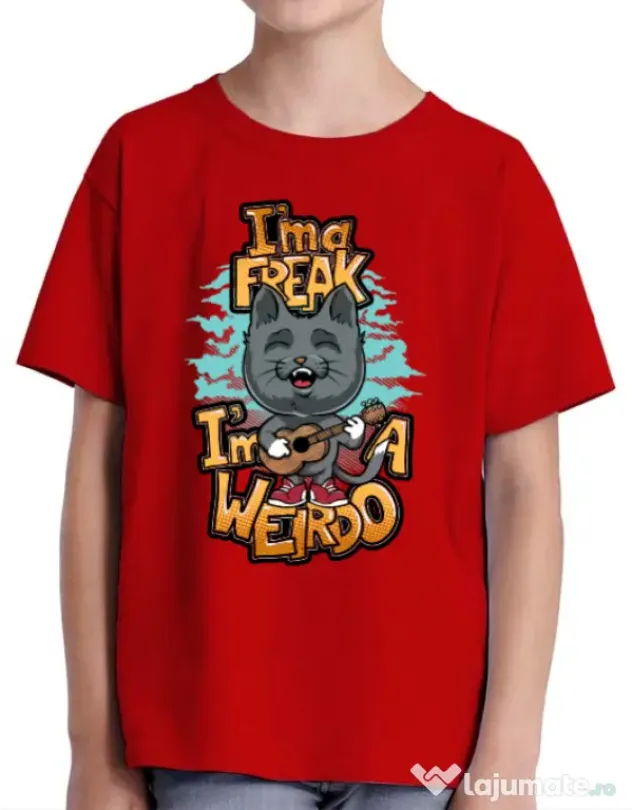 Tricou ADLER copil I am a freak Rosu