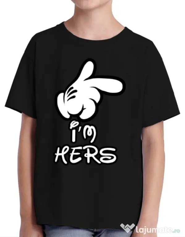 Tricou ADLER copil I am hers Negru