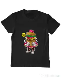 Tricou ADLER copil I Love Burger Negru