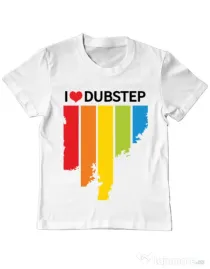 Tricou ADLER copil I love dubstep Alb