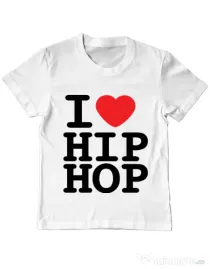 Tricou ADLER copil I love hip hop Alb
