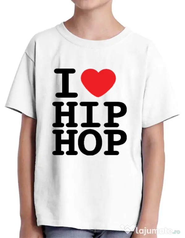 Tricou ADLER copil I love hip hop Alb