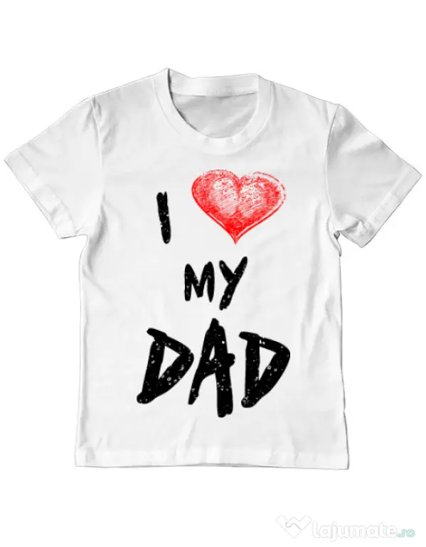 Tricou ADLER copil I love my dad Alb