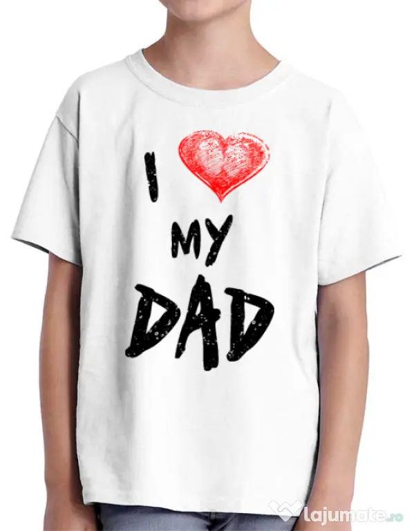 Tricou ADLER copil I love my dad Alb