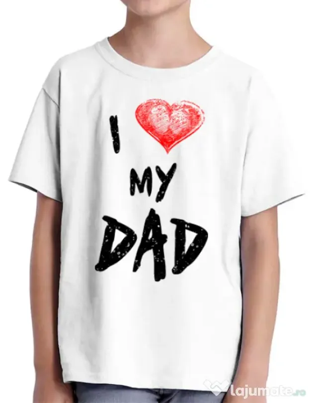 Tricou ADLER copil I love my dad Alb