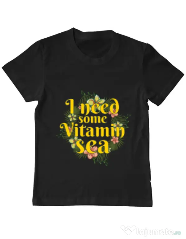 Tricou ADLER copil I need some vitamin sea Negru