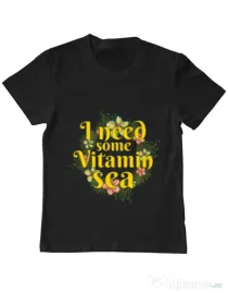 Tricou ADLER copil I need some vitamin sea Negru