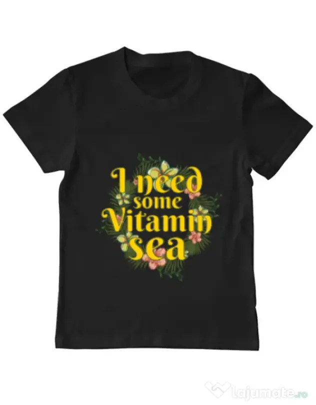Tricou ADLER copil I need some vitamin sea Negru