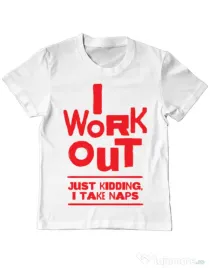 Tricou ADLER copil I work out Alb