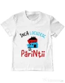 Tricou ADLER copil Inca locuiesc cu parintii Alb