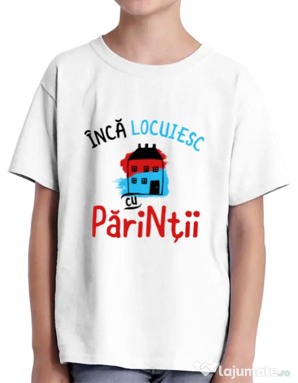 Tricou ADLER copil Inca locuiesc cu parintii Alb