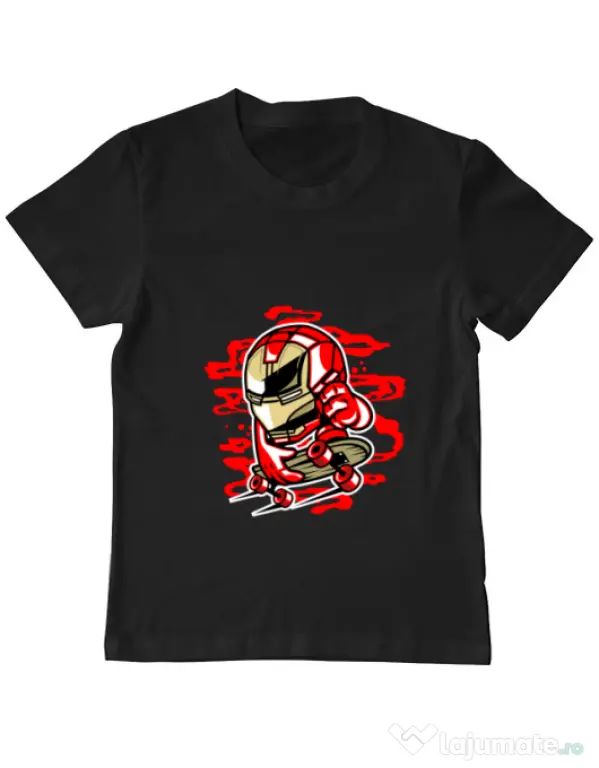 Tricou ADLER copil Iron Skate Negru