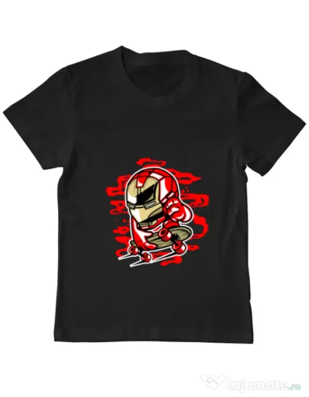 Tricou ADLER copil Iron Skate Negru