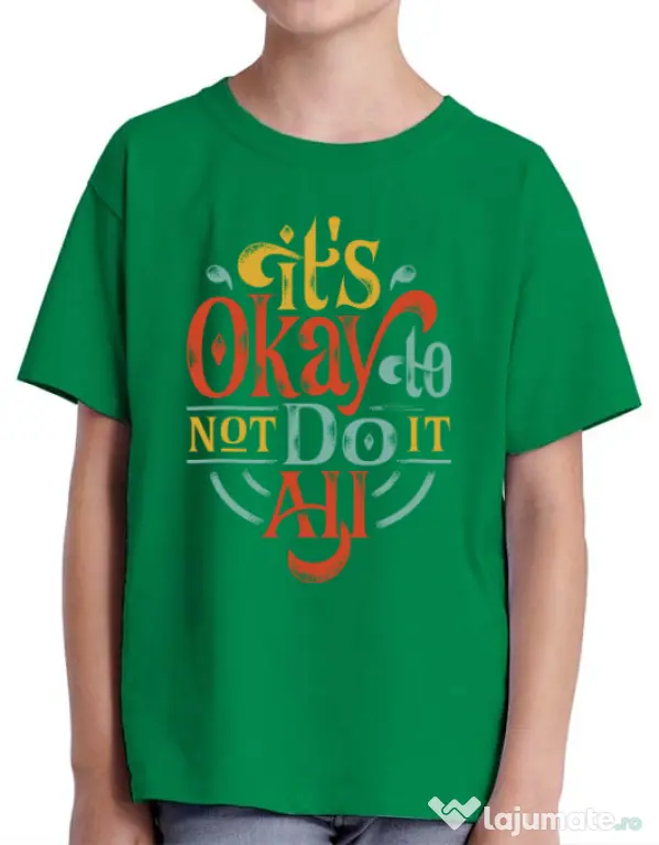 Tricou ADLER copil Its ok Verde mediu