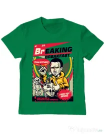 Tricou ADLER copil Jesse breakfast Verde mediu