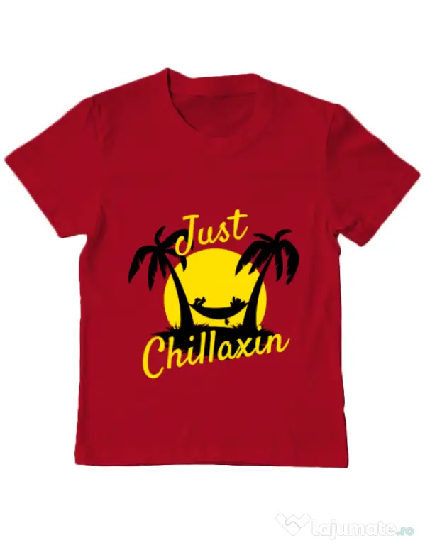 Tricou ADLER copil Just chillaxin Rosu