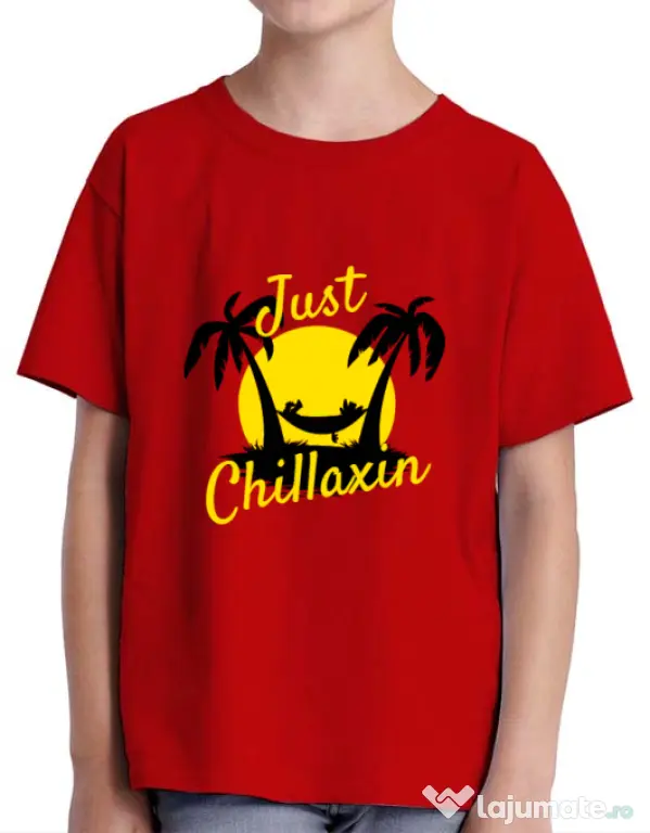 Tricou ADLER copil Just chillaxin Rosu