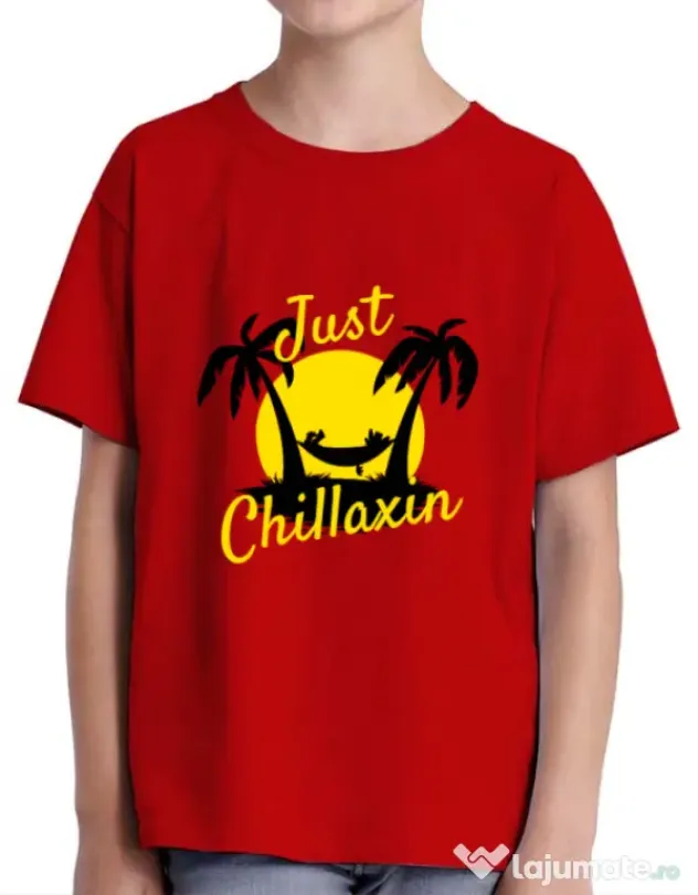 Tricou ADLER copil Just chillaxin Rosu