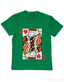 Tricou ADLER copil King of hearts Verde mediu