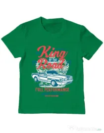 Tricou ADLER copil King Of The Road Verde mediu